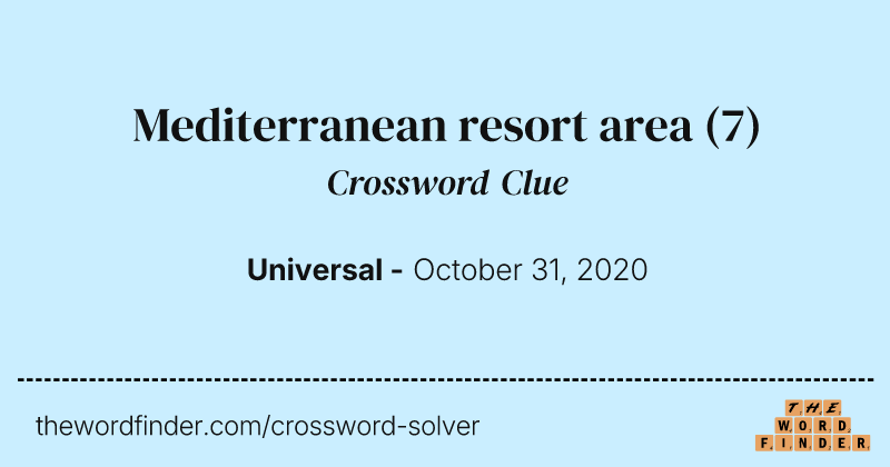 Mediterranean resort area crossword clue image