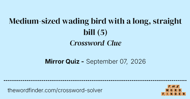 Medium-sized wading bird with a long, straight bill crossword clue image