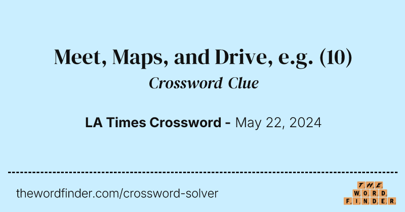 Meet, Maps, and Drive, e.g. crossword clue image