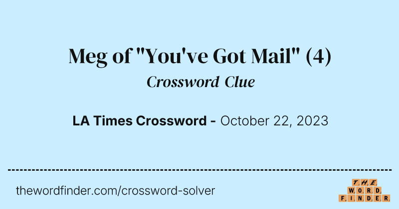 Meg of "You've Got Mail" crossword clue image