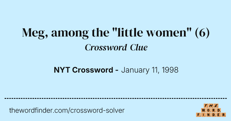 Meg, among the "little women" crossword clue image