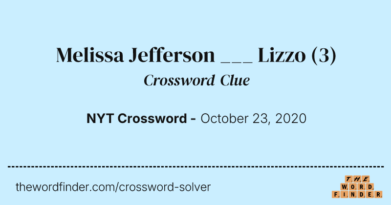 Melissa Jefferson ___ Lizzo crossword clue image