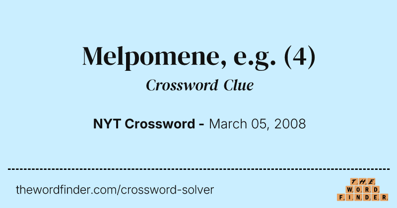 Melpomene, e.g. crossword clue image