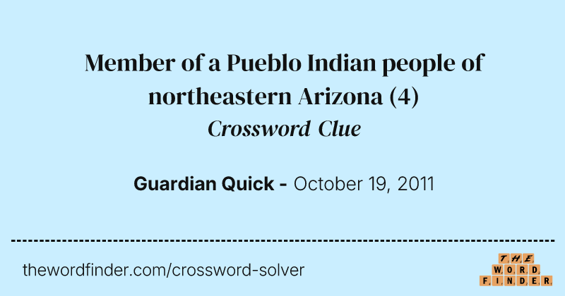 Member of a Pueblo Indian people of northeastern Arizona crossword clue image