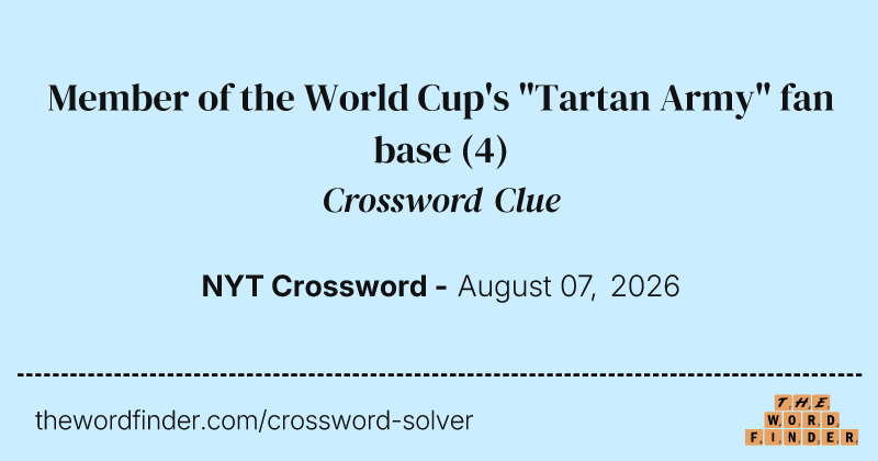 Member of the World Cup's "Tartan Army" fan base crossword clue image