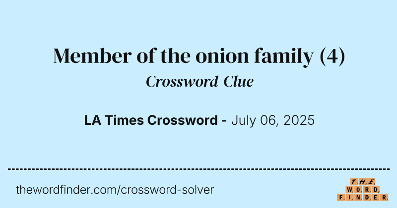 Member of the onion family crossword clue image