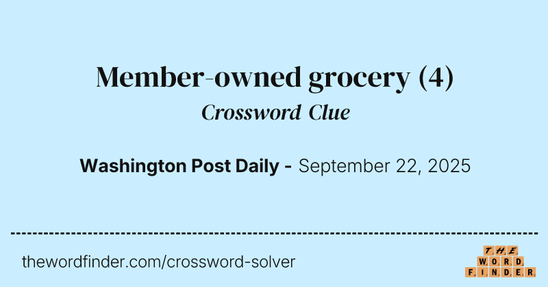 Member-owned grocery crossword clue image