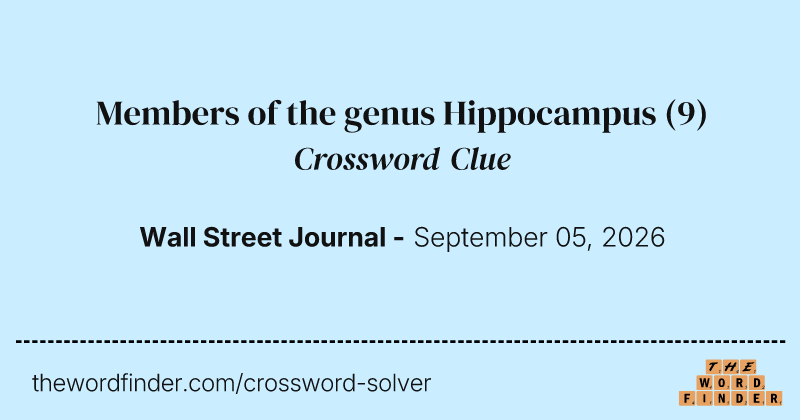 Members of the genus Hippocampus crossword clue image
