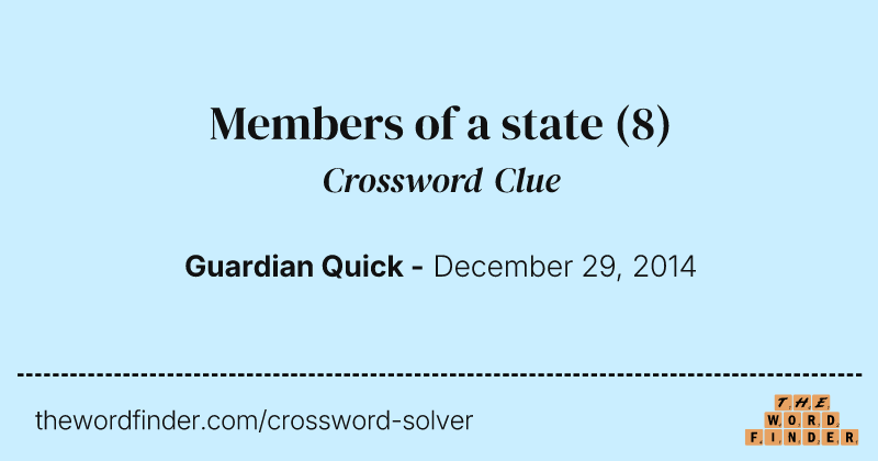 Members of a state crossword clue image