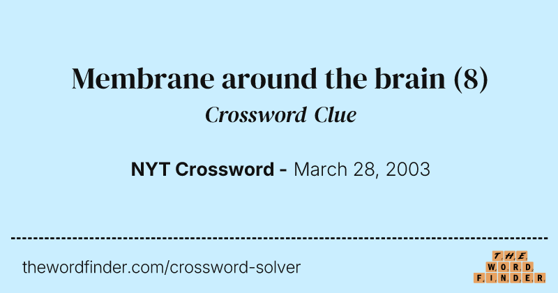Membrane around the brain crossword clue image