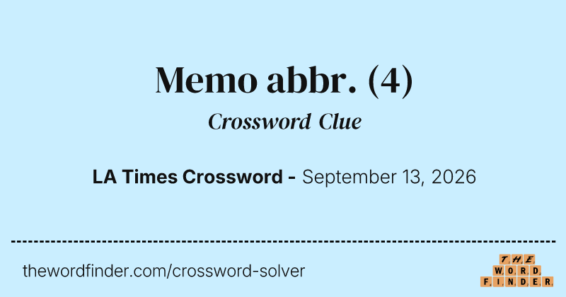 Memo abbr. crossword clue image