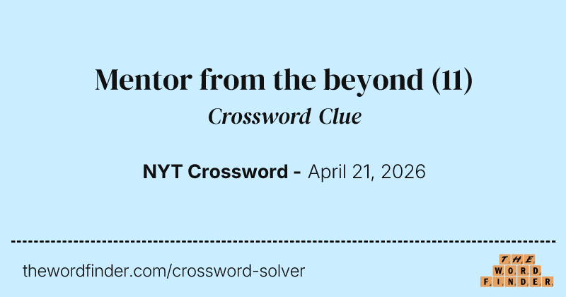 Mentor from the beyond crossword clue image