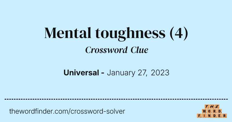 Mental toughness crossword clue image
