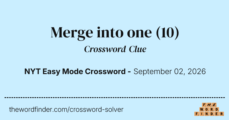 Merge into one crossword clue image