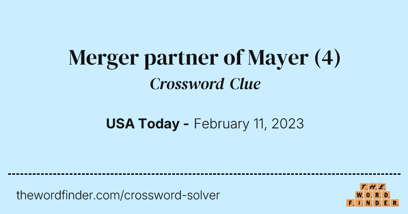 Merger partner of Mayer crossword clue image