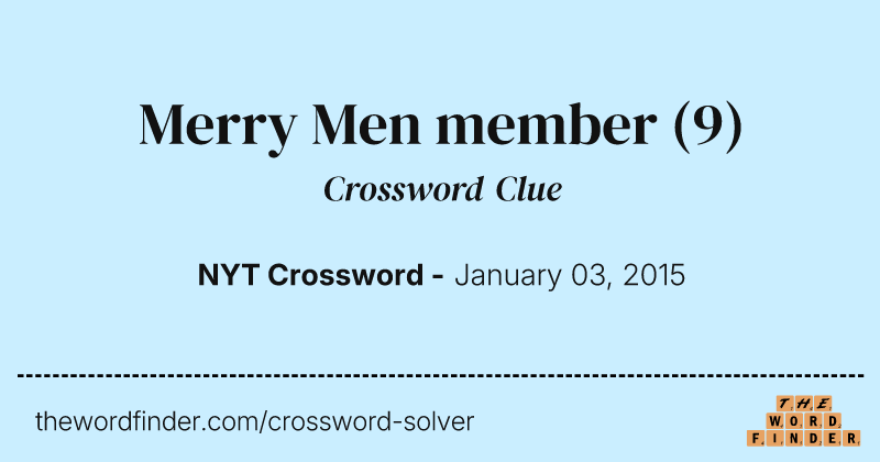 Merry Men member crossword clue image