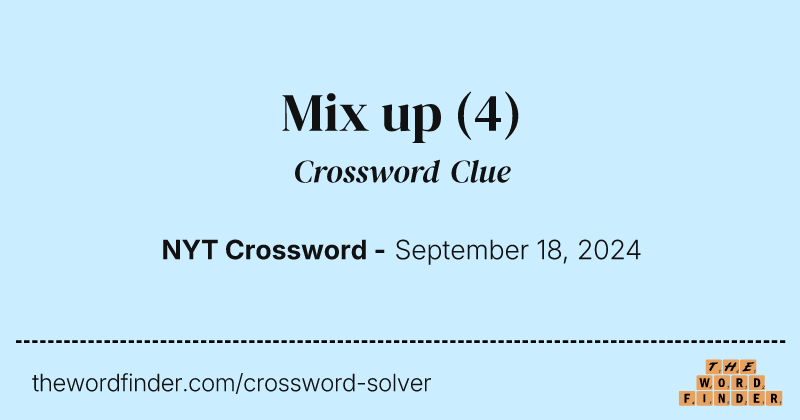Mix up crossword clue image