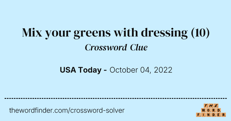 Mix your greens with dressing crossword clue image