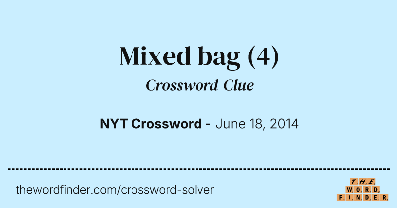 Mixed bag crossword clue image