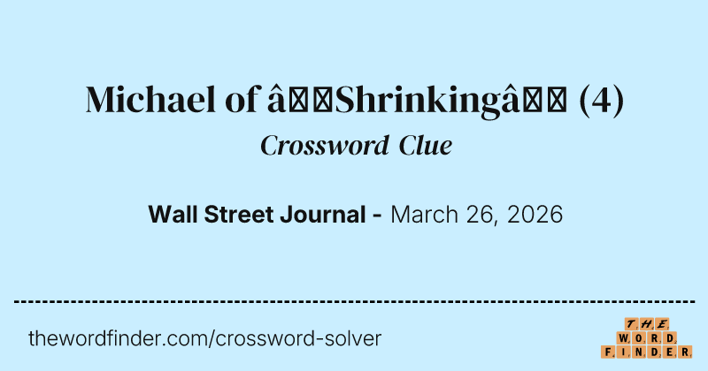 Michael of “Shrinking” crossword clue image