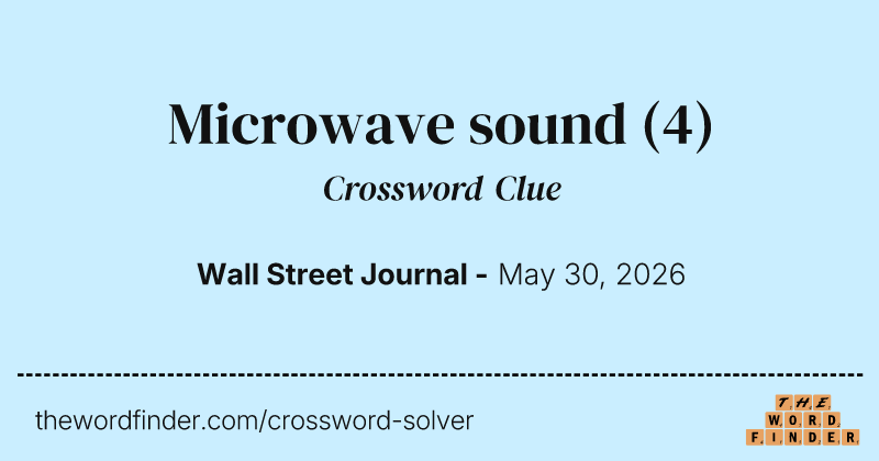 Microwave sound crossword clue image