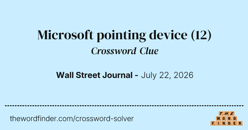 Microsoft pointing device crossword clue image