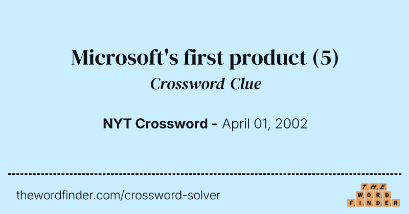 Microsoft's first product crossword clue image