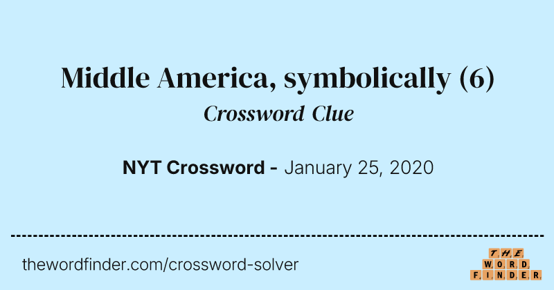 Middle America, symbolically crossword clue image