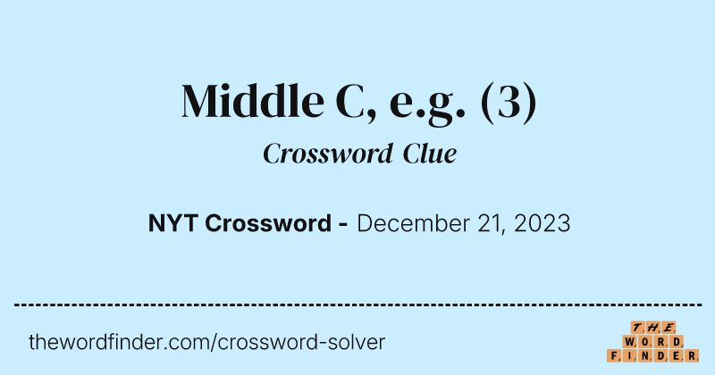 Middle C, e.g. crossword clue image