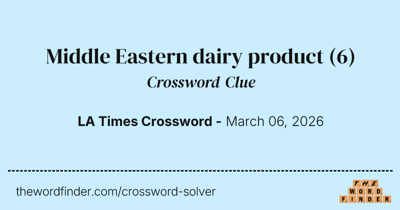 Middle Eastern dairy product crossword clue image