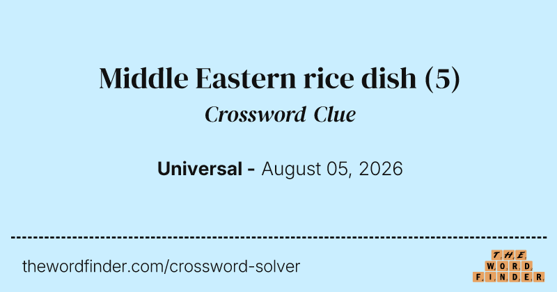 Middle Eastern rice dish crossword clue image