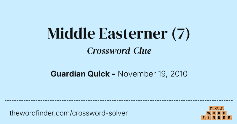 Middle Easterner crossword clue image