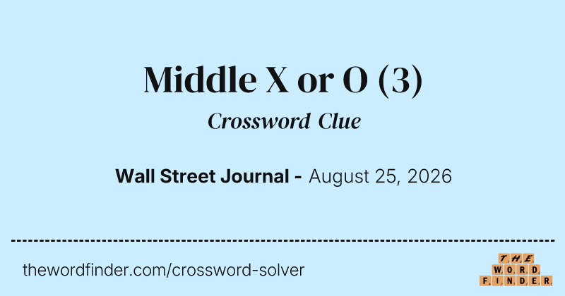 Middle X or O crossword clue image