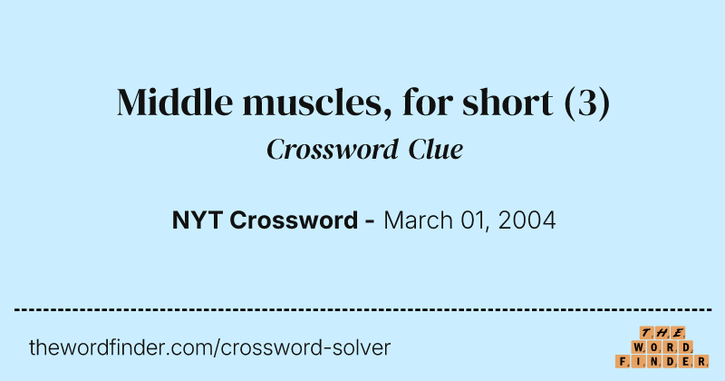 Middle muscles, for short crossword clue image