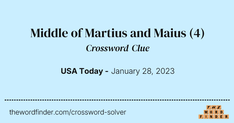 Middle of Martius and Maius crossword clue image