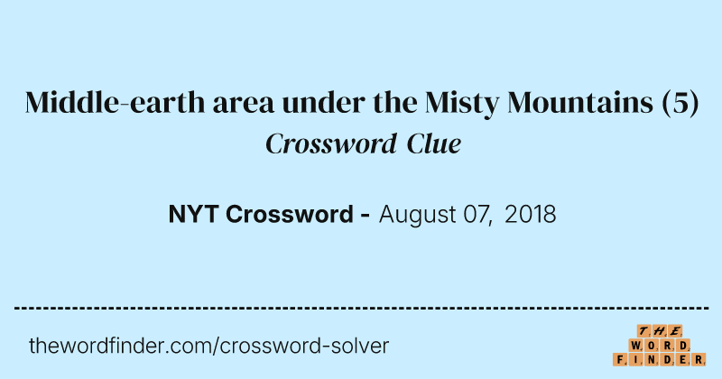 Middle-earth area under the Misty Mountains crossword clue image