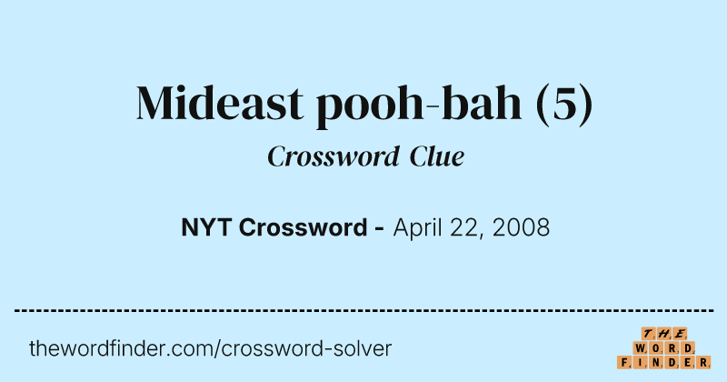 Mideast pooh-bah crossword clue image