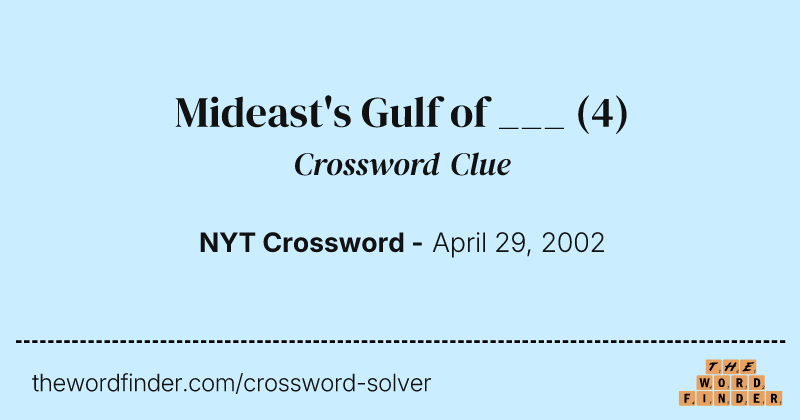 Mideast's Gulf of ___ crossword clue image