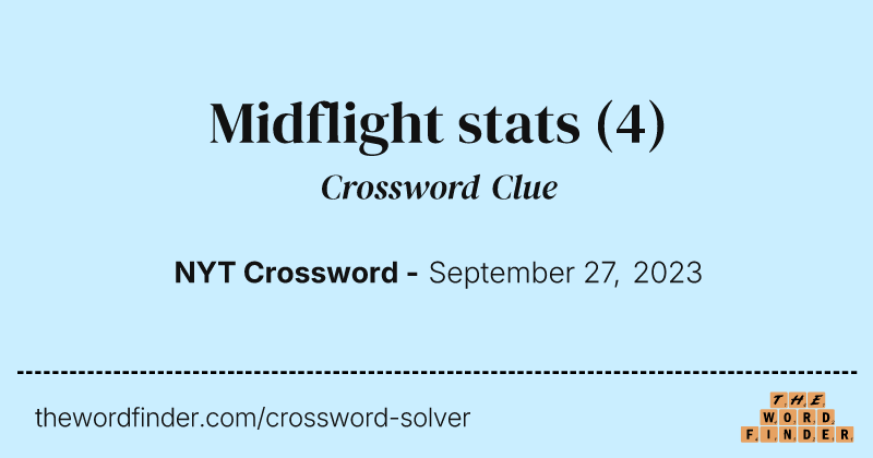 Midflight stats crossword clue image