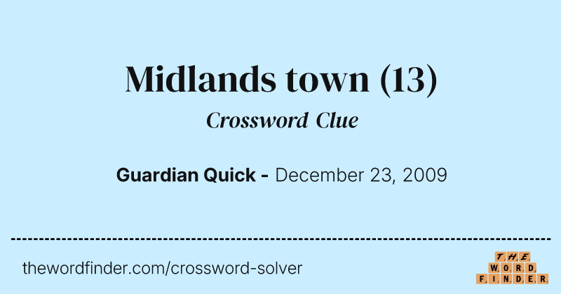 Midlands town crossword clue image