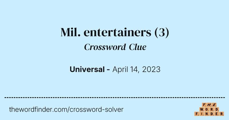 Mil. entertainers crossword clue image