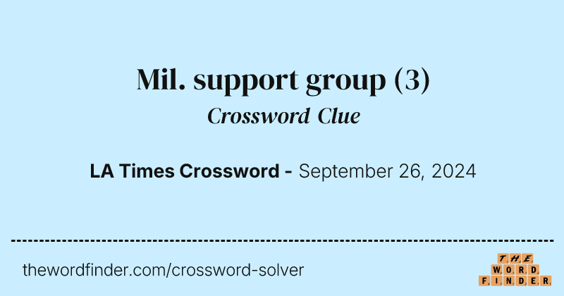 Mil. support group crossword clue image