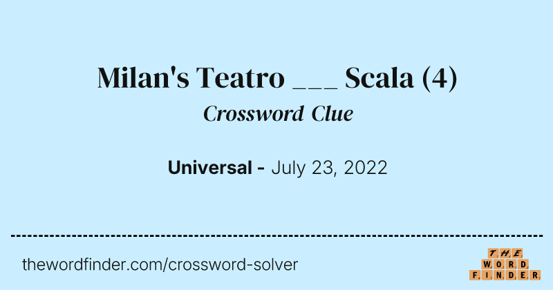 Milan's Teatro ___ Scala crossword clue image