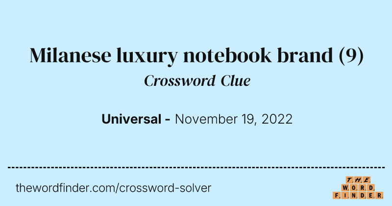 Milanese luxury notebook brand crossword clue image