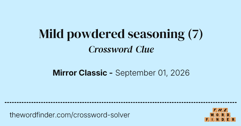 Mild powdered seasoning crossword clue image
