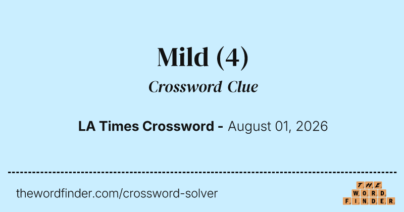 Mild crossword clue image