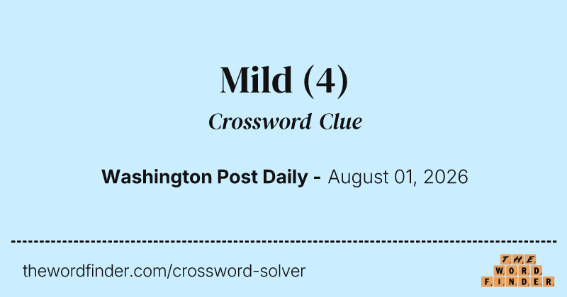 Mild crossword clue image