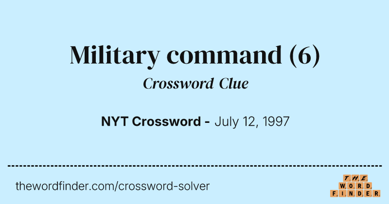 Military command crossword clue image