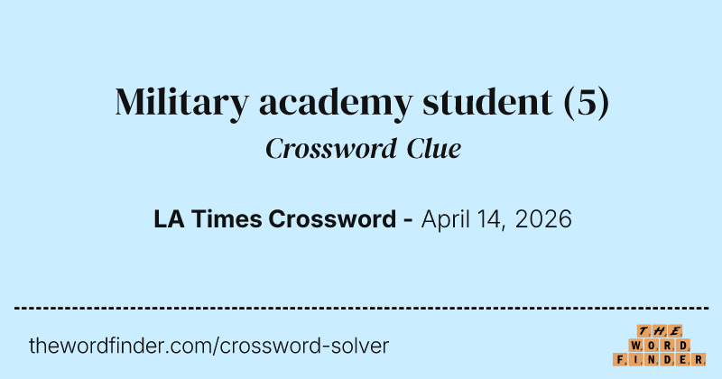 Military academy student crossword clue image