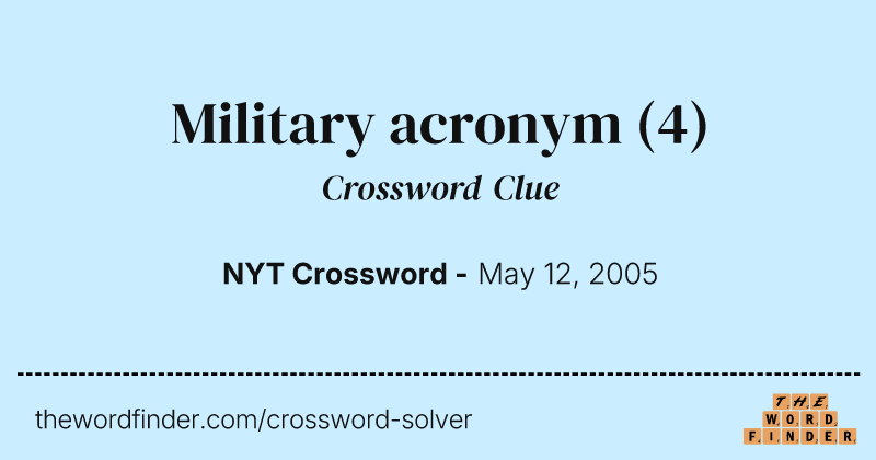Military acronym crossword clue image